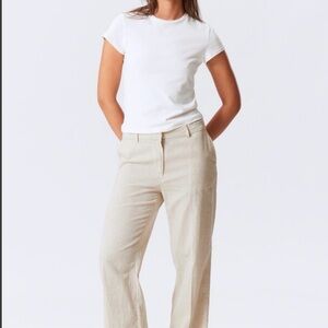 Zara Women's Cream Linen Trousers